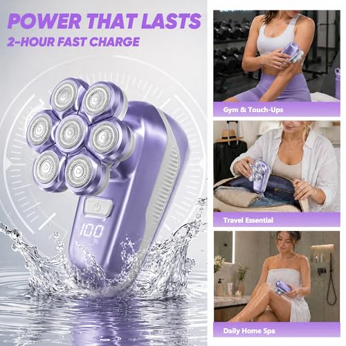 7D Electric Shaver for Women, Wet Dry Bikini Trimmer Kit