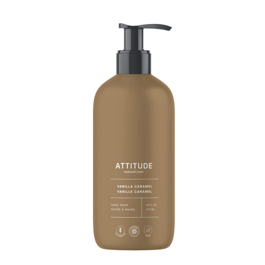 ATTITUDE Liquid Hand Soap, EWG Verified, Plant and Mineral-Based, Vegan Personal Care Products, Vanilla Caramel, 16 Fl Oz