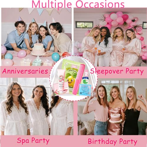 144 PCS Spa Party Supplies for Women, Spa Party Favors Include Face Masks Skincare,Hand Cream,Lip Mask,Comb and Foot Bath Bombs,Spa Birthday Sleepover Party Supplies for Women