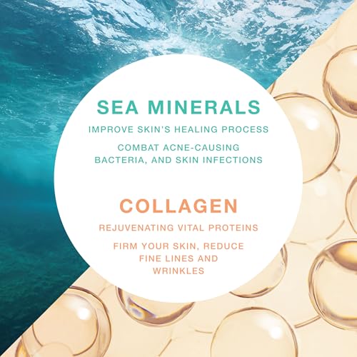 Amino Gel Facial Cleanser with Sea Minerals & Collagen ? Radiance, Oil Control, and Elasticity ? Vegan, Paraben-Free, 8 fl oz