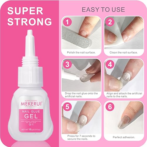 MEKERUI Nail Glue for Press-On Nails - Strong, Waterproof, Fast-Drying Gel (1)