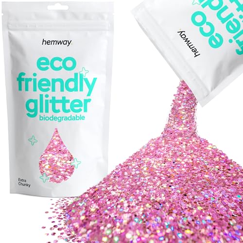 Biodegradable Pink Holographic Glitter 100g | Eco-Friendly Chunky