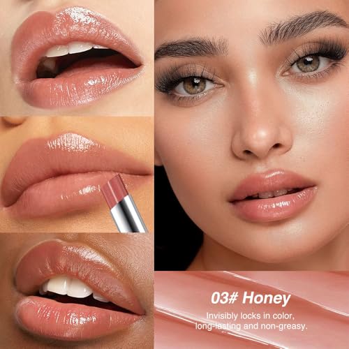 HHLTOH Honey Nude & Nude Tinted Lip Balm Duo - Hydrating Lip Oil Stick
