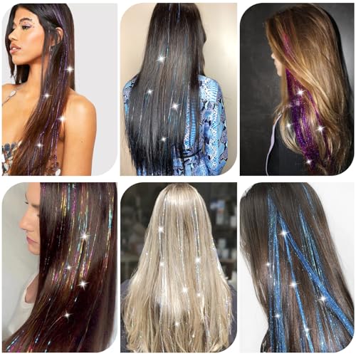 Hair Tinsel Kit 24 Colors 9800 Strands with Tools