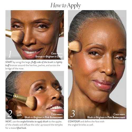 LAURA GELLER NEW YORK Dual-Ended Blush + Bronzer Brush - Blush Bronzer Contour Face Makeup Brush