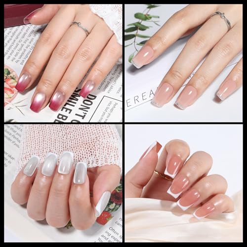 UNA GELLA 600 Pcs Short Square Gel Nail Tips - Pre Etched Full Cover