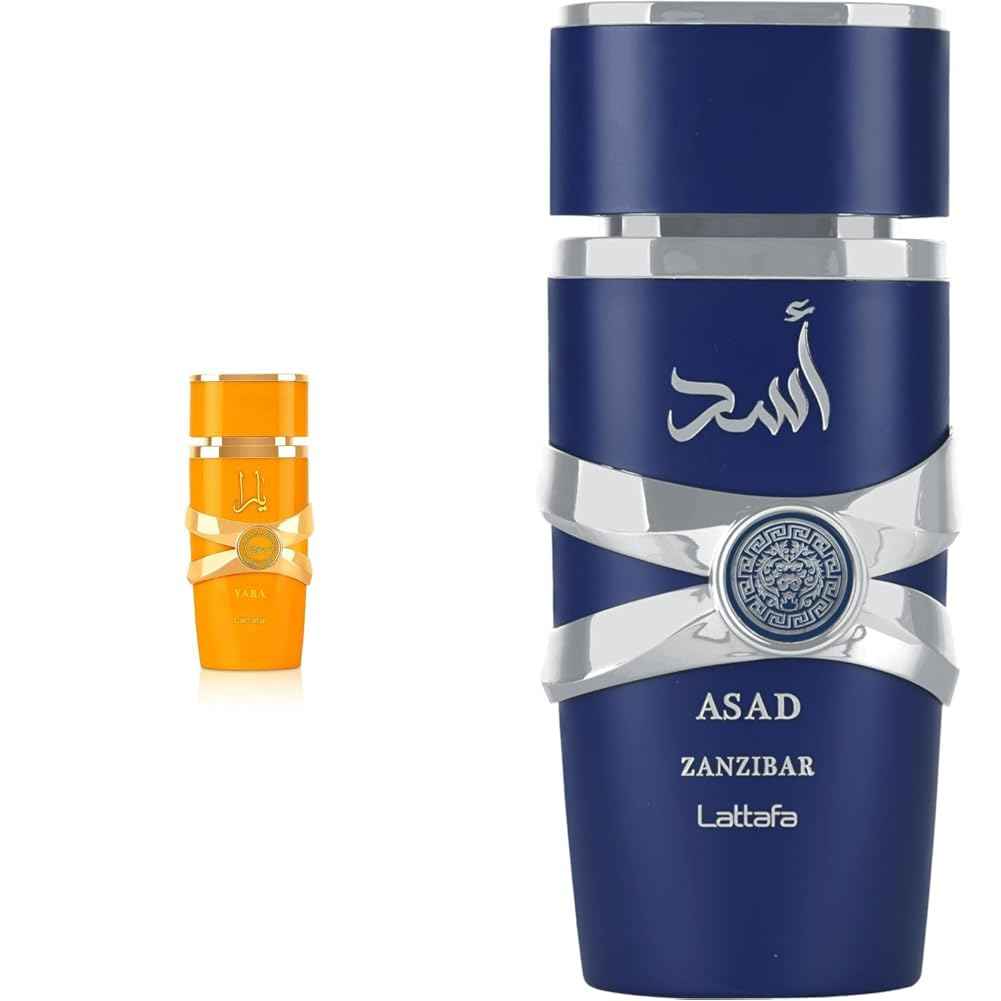 Lattafa Asad Zanzibar Men's 3.4oz & Yara Tous Women's 3.40oz Perfume Bundle