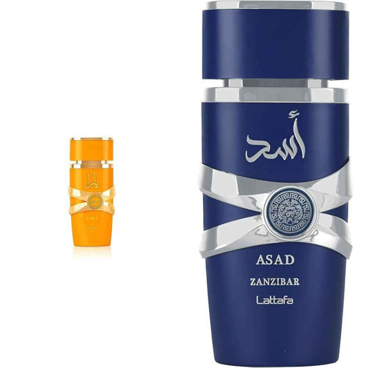 Lattafa Asad Zanzibar Men's 3.4oz & Yara Tous Women's 3.40oz Perfume Bundle