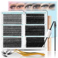 MUSELASH DIY Lash Clusters Kit 708 PCS ? Mixed 30D?100D C Curl Volume Lashes 8?16mm, Wide Band Individual Lash Extensions with Bond & Seal, Tweezers & Brush, At-Home Salon Lash Extension Set
