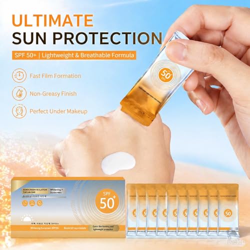 50PCS Mini Sunscreen SPF 50+ Travel Size Bulk Pack