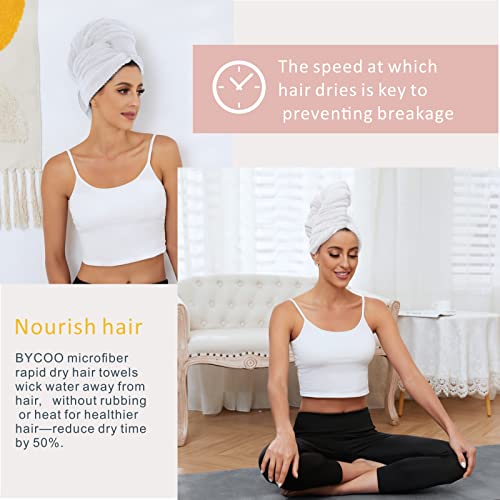 Microfiber Hair Towel Wrap for Long Thick Curly Hair - Fast Dry