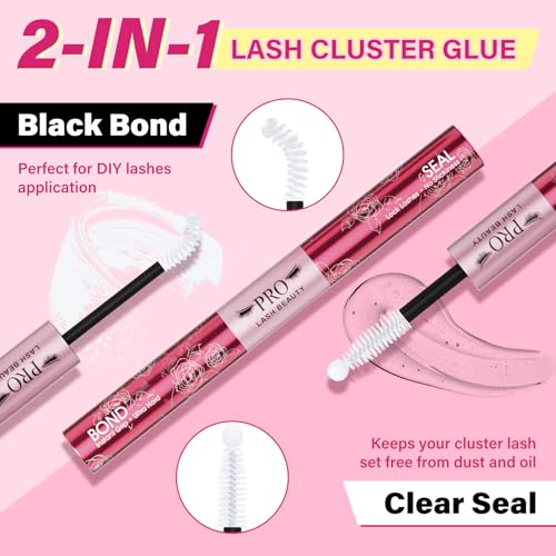 Cluster Lash Glue Bond & Seal - 2-in-1 Waterproof, 72H Hold