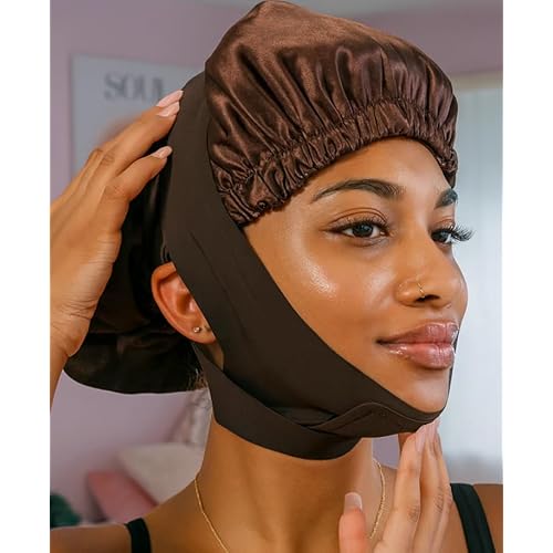 Skult Collagen Face Sculpt Wrap, Reusable Face Mask Jawline Shaper Chin Strap For Sleeping Made With Skin-Friendly And Breathable Materials -Beige