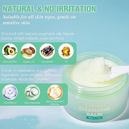 UCANBE Cleansing Balm Makeup Remover 3.17oz + 4 Cloths