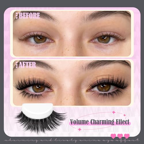 Lvmixwig Spiky Volume Wispy False Eyelash Clusters with Bottom Lashes 5-18MM