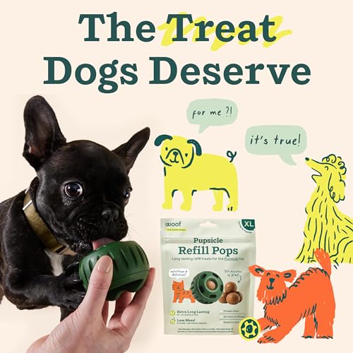 WOOF Pupsicle Refill Pops, Delicious Long Lasting Dog Treats, Refills for The Pupsicle, Pre-Made Dog Treats for Dogs, Natural Ingredients, Low-Mess Chicken Pet Treats - XL Pops - 5 Count