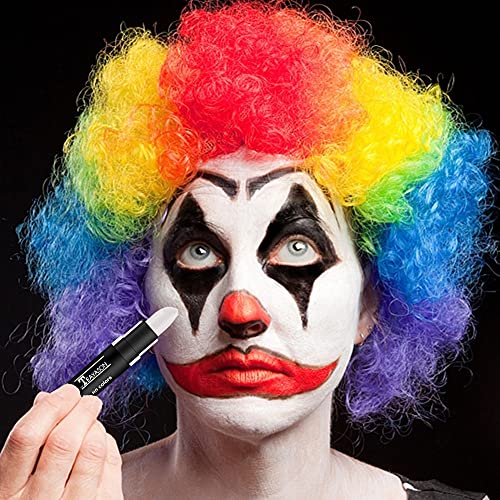 Go Ho 3 Pack Makeup Clown Face Paint Stick Set White Black Red for Halloween & SFX