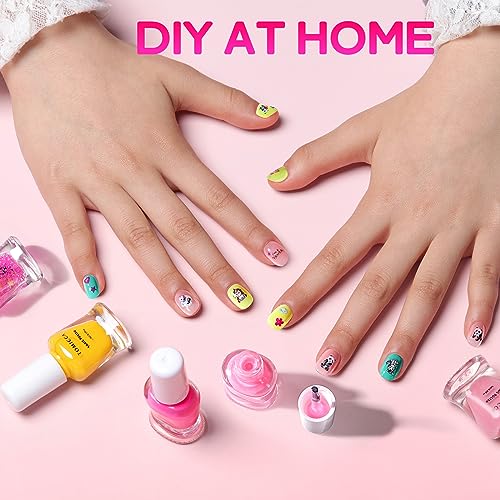 TOMICCA 10 Colors Kids Nail Polish Set - Non-Toxic Water-Based, Quick Dry Peel-Off (Variation: 10 kid nail polish)