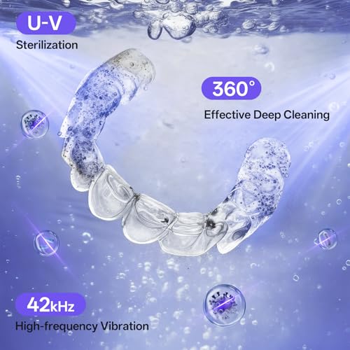 Ultrasonic Retainer Cleaner with UV Light & 4 Modes