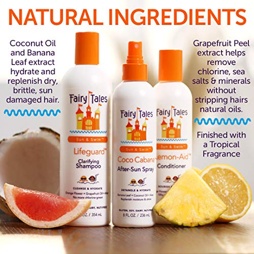 Fairy Tales Swim Shampoo 32oz and Conditioner 32oz for Kids | Made with Natural Ingredients in the USA | Chlorine Removal Swimmer Shampoo and Conditioner | No Parabens, Sulfates, or Synthetic Dyes