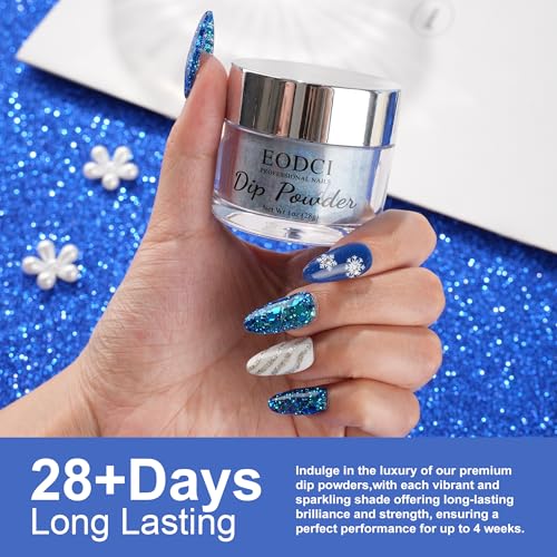 Chameleon Blue Nail Dip Powder - 1 oz Long-Lasting Shimmer Finish
