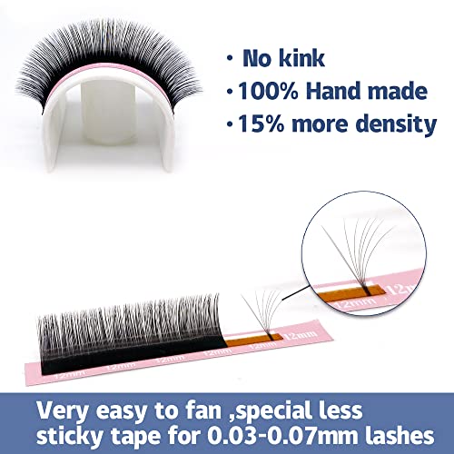 Faux Mink Eyelash Extensions Volume 0.03mm C Curl 11mm Semi-Permanent Individual Lashes Extension Professional Salon Use