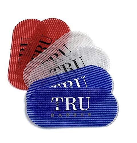 TRU BARBER HAIR GRIPPERS 3 COLORS BUNDLE PACK 6 PCS for Men and Women - Salon and Barber, Hair Clips for Styling, Hair holder Grips (Red/White/Blue)