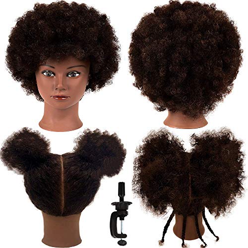 Afro Mannequin Head 100% Human Hair - 9" Braiding & Styling