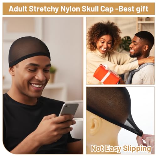 Wave Cap 10-Pack Stretchy Nylon Wig Cap for Men & Women