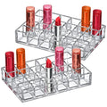 Amazing Abby - Allure - 2-Pack 24-Slot Acrylic Lipstick Organizer, Lipstick Holder, Lip Gloss Holder, Cosmetic Storage Display, Perfect Storage Solution for Drawer and Vanity (Slot Size: 1.0" x 1.0")