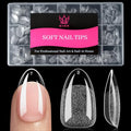 Short Almond Nail Tips - 240 PCS, 15 Sizes, Pre-Matte Clear Press On
