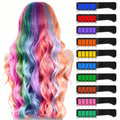 10 Color Hair Chalk Comb - Washable Temporary Hair Dye for Kids