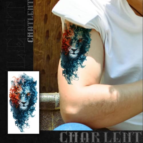 Watercolor Wildlife Temporary Tattoos for Men, 25 Sheets