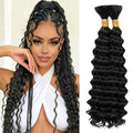 Freiuoke 28-Inch Deep Wave Braiding Hair - 2 Bundles Virgin Human Hair