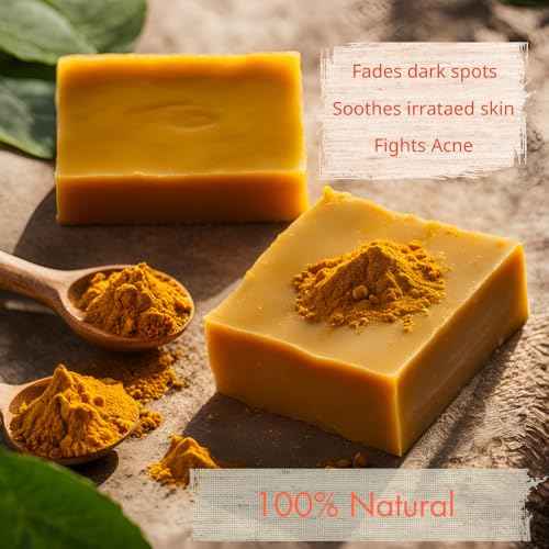 Turmeric Soap Bar | Face & Body Cleanser | Moisturizing | Lathering | Deep Cleansing | Evens Skin Tone | Refreshing Scent | Radiant Skin | 3 count pack of 1|