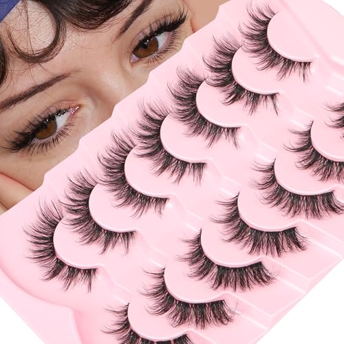 Cat Eye Fluffy Mink Lashes - Wispy Short Fake Eyelashes