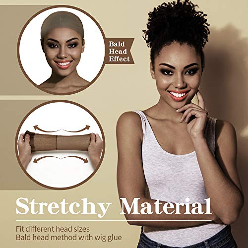 Dreamlover Wig Caps for Women, 12-Pack Brown Stocking Caps