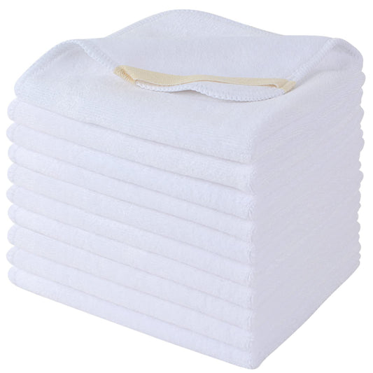 SINLAND Microfiber Facial Cloths Fast Drying Washcloth 12inch x 12inch White 10 pack