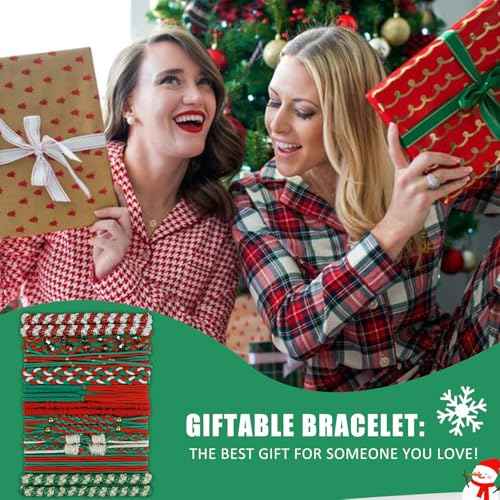 20 Pcs Christmas Hair Ties Elastic Boho Hair Tie Bracelets for Women Non Damage Hair Bands for Thick Thin Hair Cute Braided Hair Ties for Ponytail Holders Christmas Gifts