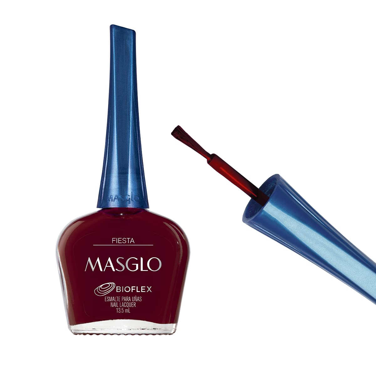 MASGLO Nail Polish Glamour Set 4 Pcs Favorite Shades of Red Color - Kit 4 Esmaltes Colores Rojos 0.5 Fl. Oz.