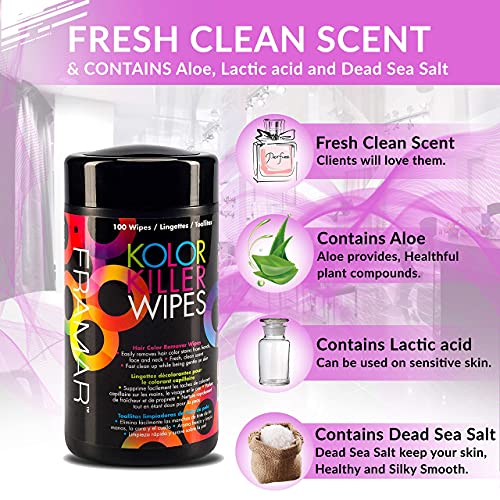 Framar Kolor Killer Wipes – Hair Dye Remover & Brush Set