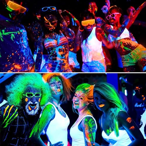 12-Pc UV Glow Face Paint Crayons Kit - Fluorescent Body Paint