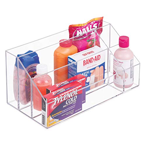 iDesign Clarity Cosmetic Palette Organizer for Vanity or Cabinet to Hold Makeup, Nail Polish, Cosmetic Accessories - 5 Compartments, Clear