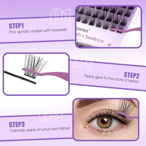 Cluster Lashes Extensions DIY - C/D Curl, 12-16mm Mixed