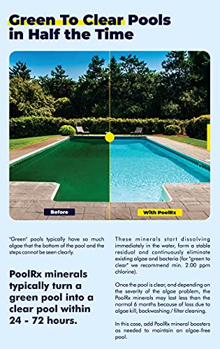 PoolRX+ Pool Unit 7.5k-20k gallons (4-Pack) Bundle with PoolRx+ Booster Blue Swimming Pool Algaecide, 4 Pack