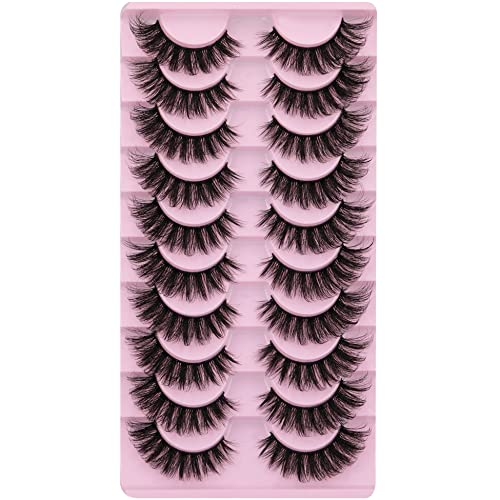 Cat Eye Mink Lashes 18mm - 10 Pairs Wispy False Eyelashes