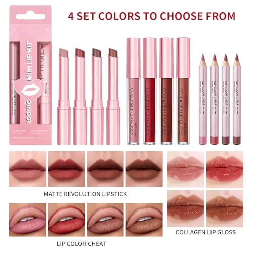 Mooppom 5-Piece Lip Makeup Kit with Lip Mask & Plumping Gloss