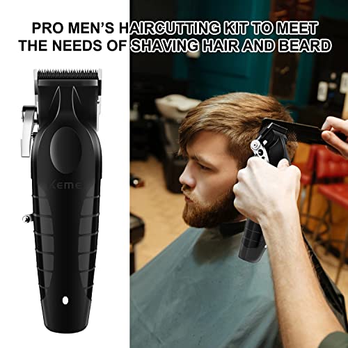 KEMEI Black Hair Clippers for Men£¬ Adjustable Blade Cordless Clipper Professional Barber Clippers£¬ USB Rechargeable Wireless Haircut Clippers km-2296