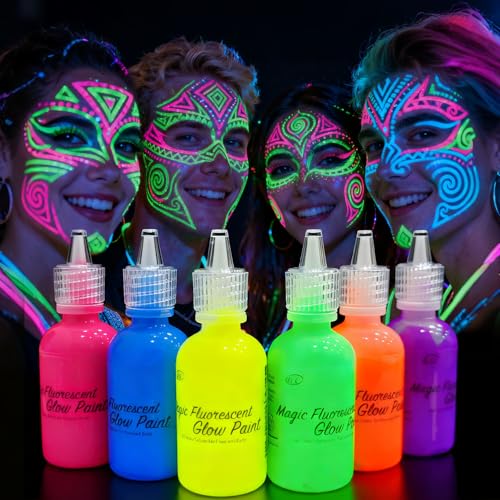 ILC UV Reactive Black Light Body Paint Kit - 6 Neon Colors