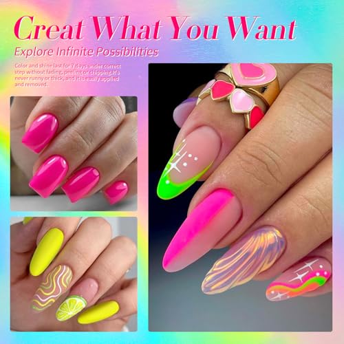 Born Pretty 15-Color Neon Nail Polish Set – Quick Dry DIY Manicure